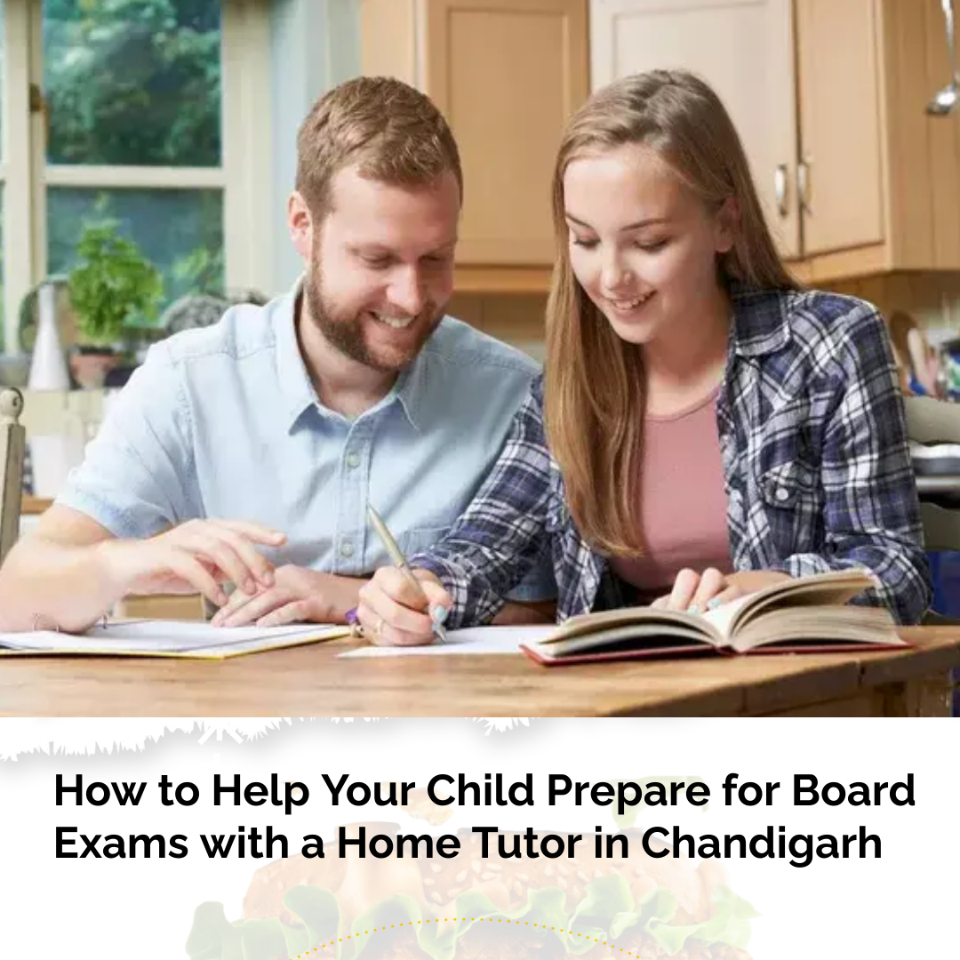 A child studying with a home tutor for board exams in Chandigarh